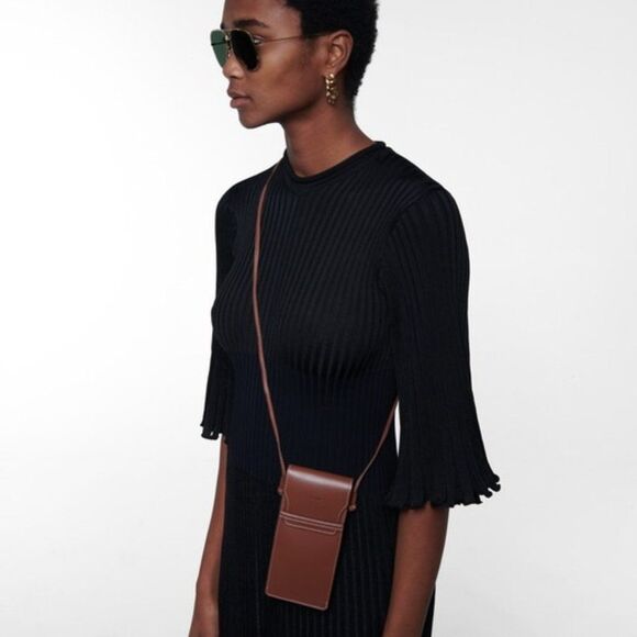 NEW CELINE TRIOMPHE BROWN POUCH CROSSBODY - Picture 2 of 12